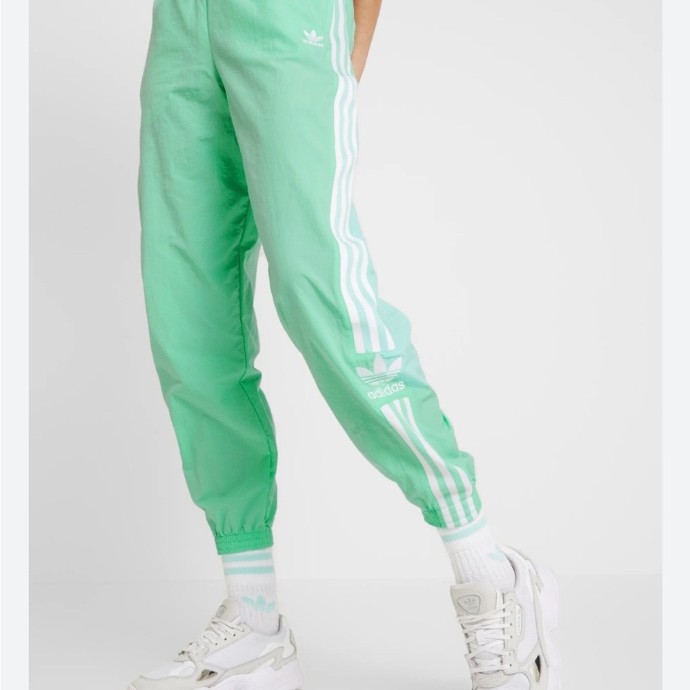 Adidas Mint Joggers with White Stripes
